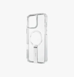 Uniq ElevaCase With Built-in Aluminum Kickstand -Uniq Shop Eleva Clear Angled dd8720d7 b728 401f ab37 5b219e68b3b0